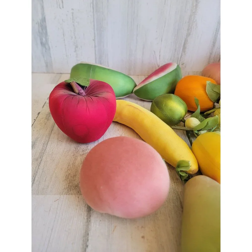 Artificial assorted plush fabric fruit great banana strawberry Pearl set waterme